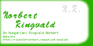 norbert ringvald business card